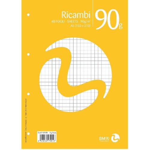 BE MORE RICAMBI NON RINF. A5 90GR R. 5MM